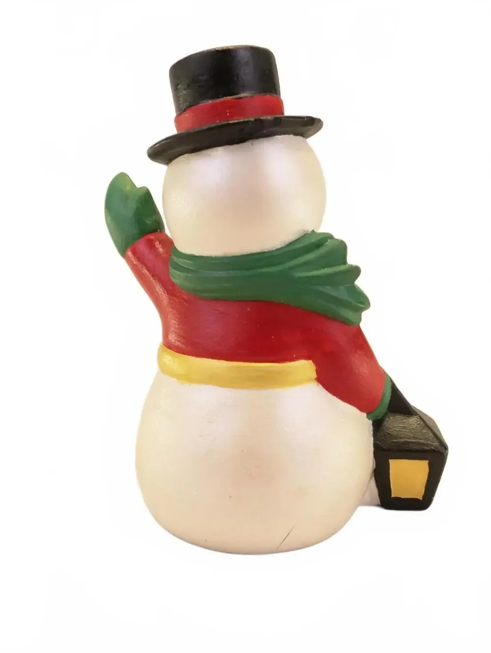 Vintage Old 70's Hand Painted Snowman Figurine Couple 4” Tall